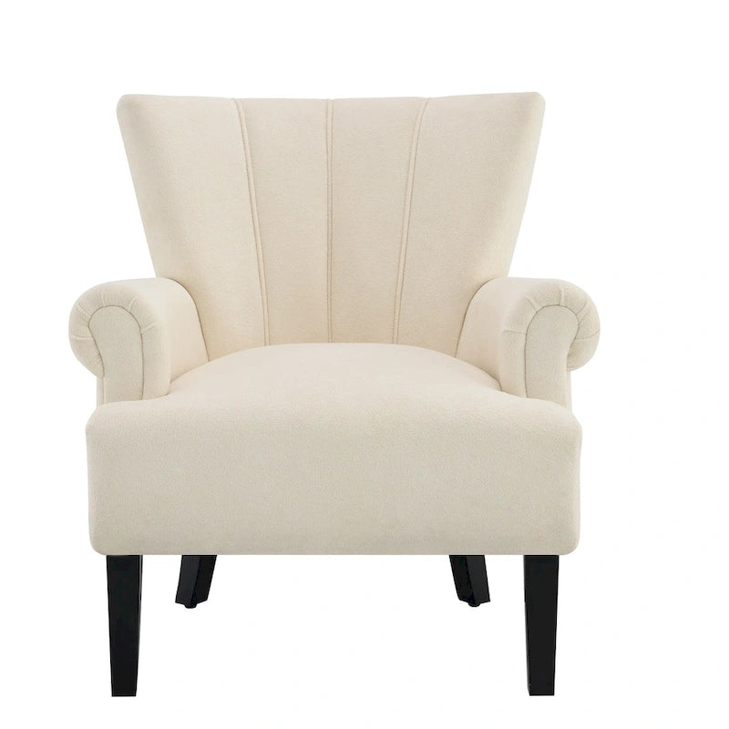 Beige Modern Channel Back Arm Chair
