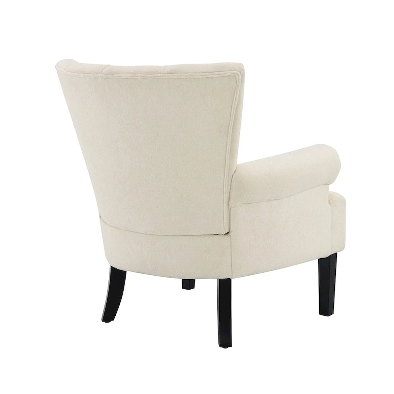 Beige Modern Channel Back Arm Chair
