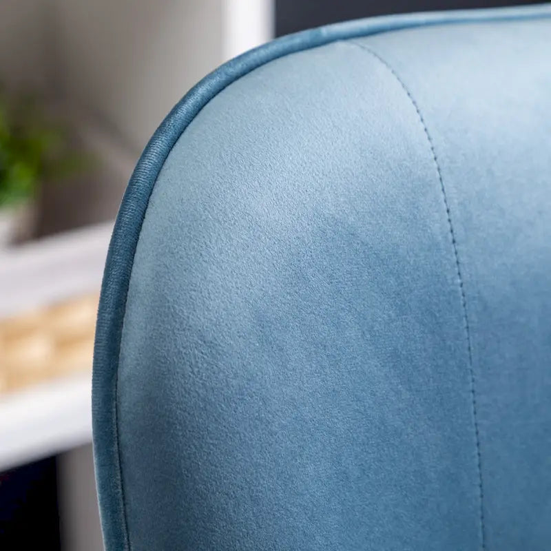 Blue Velvet Button Tufted Accent Chair