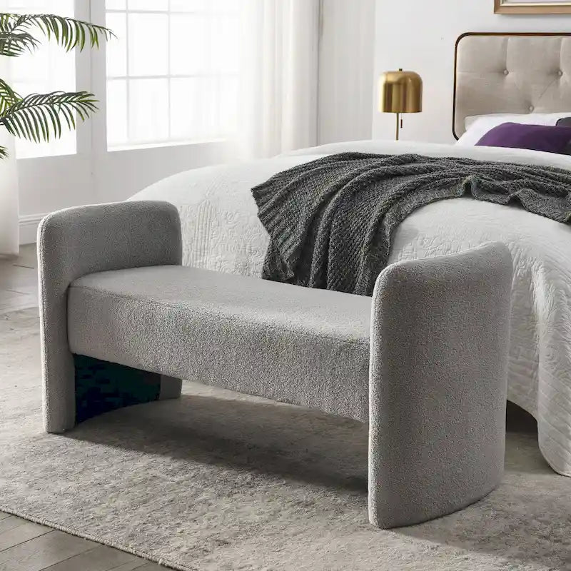Gepolsterte Polyesterbank mit H-Gestell und modernem Design