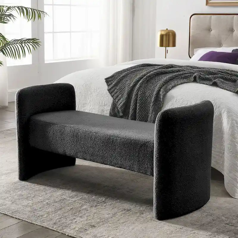 Gepolsterte Polyesterbank mit H-Gestell und modernem Design