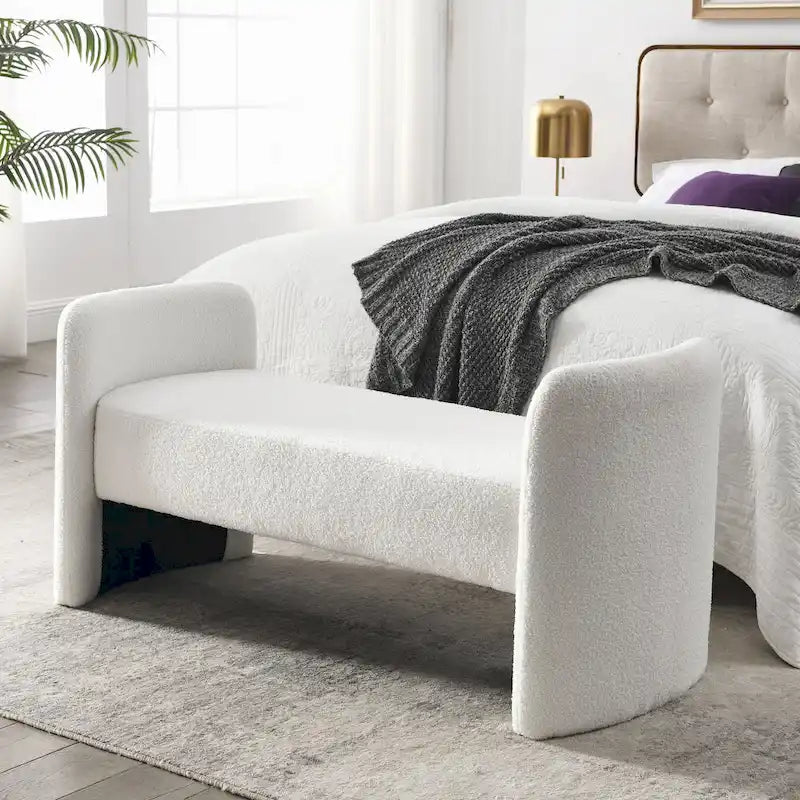 Gepolsterte Polyesterbank mit H-Gestell und modernem Design