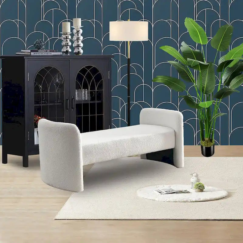 Gepolsterte Polyesterbank mit H-Gestell und modernem Design