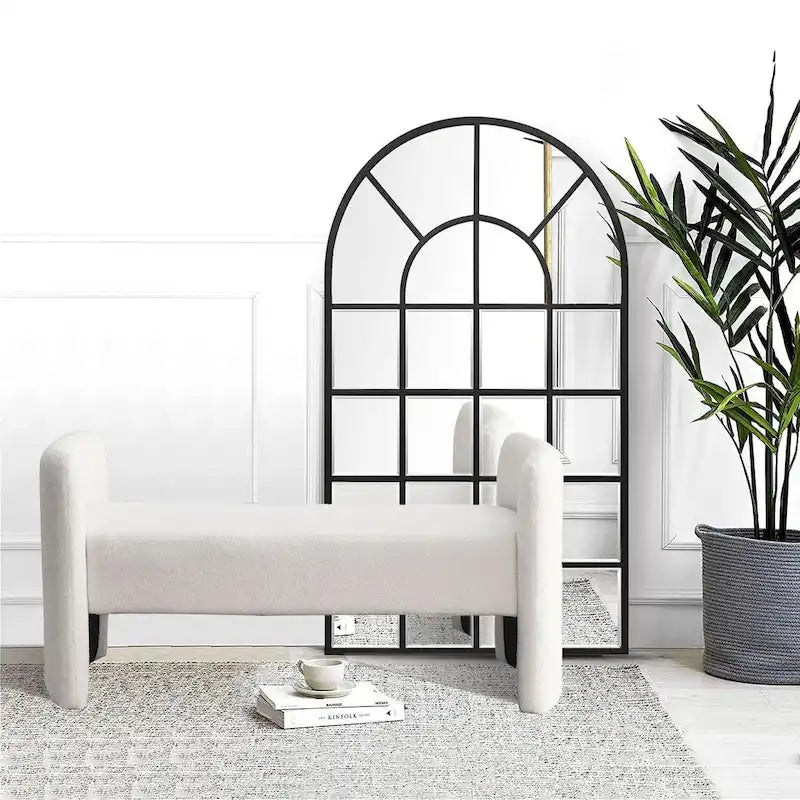 Gepolsterte Polyesterbank mit H-Gestell und modernem Design