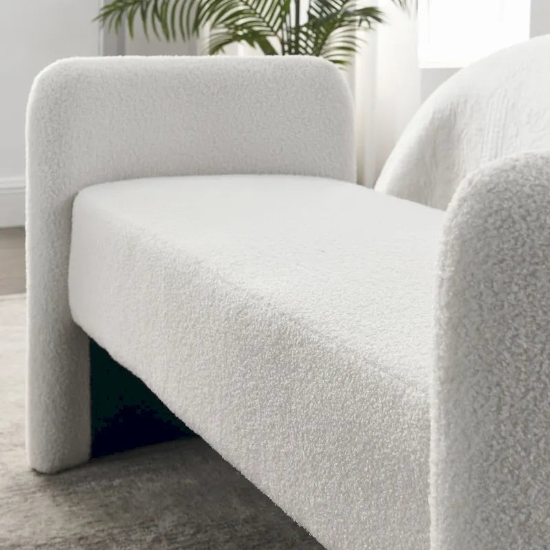 Gepolsterte Polyesterbank mit H-Gestell und modernem Design