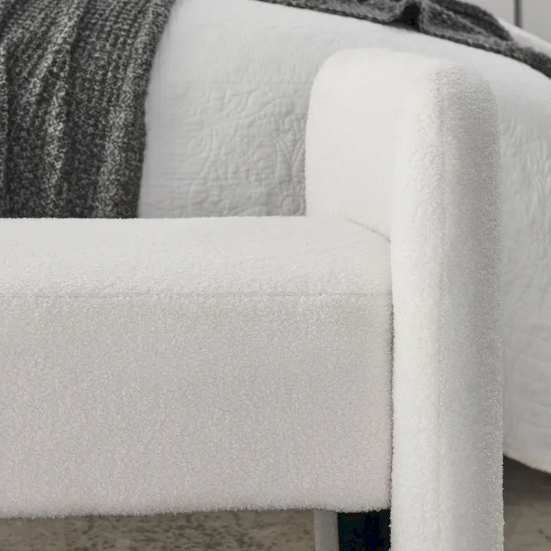 Gepolsterte Polyesterbank mit H-Gestell und modernem Design