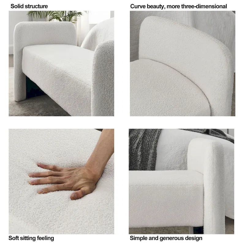 Gepolsterte Polyesterbank mit H-Gestell und modernem Design