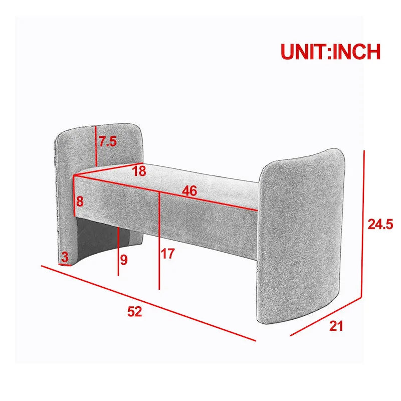 Gepolsterte Polyesterbank mit H-Gestell und modernem Design