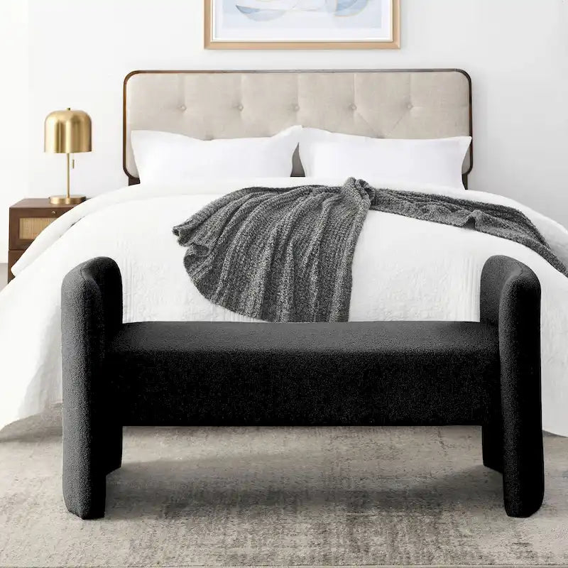 Gepolsterte Polyesterbank mit H-Gestell und modernem Design