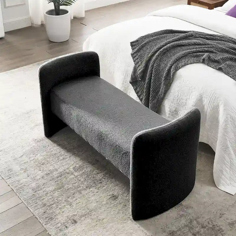 Gepolsterte Polyesterbank mit H-Gestell und modernem Design