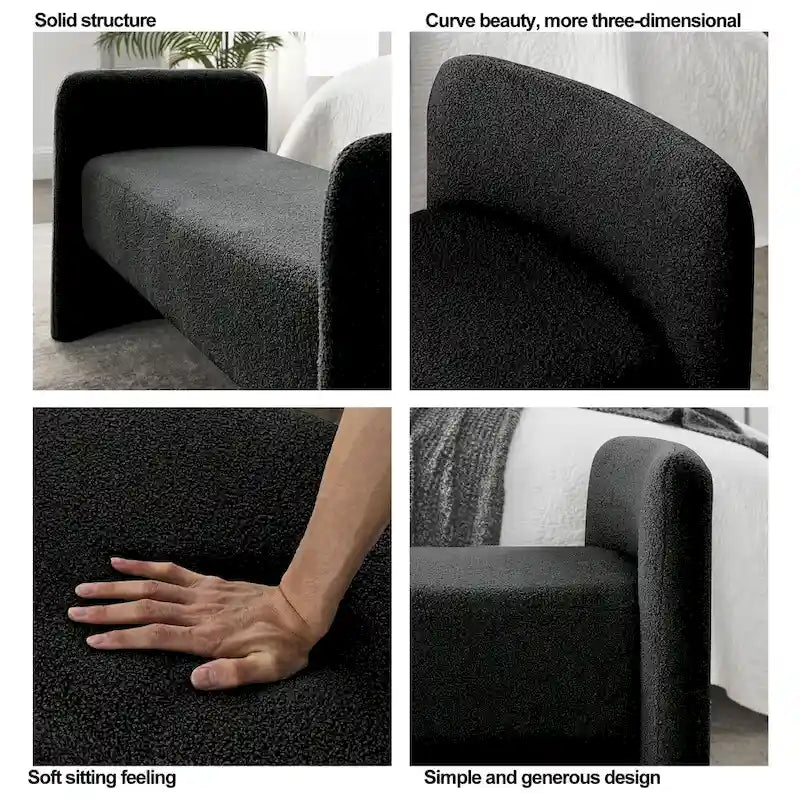 Gepolsterte Polyesterbank mit H-Gestell und modernem Design