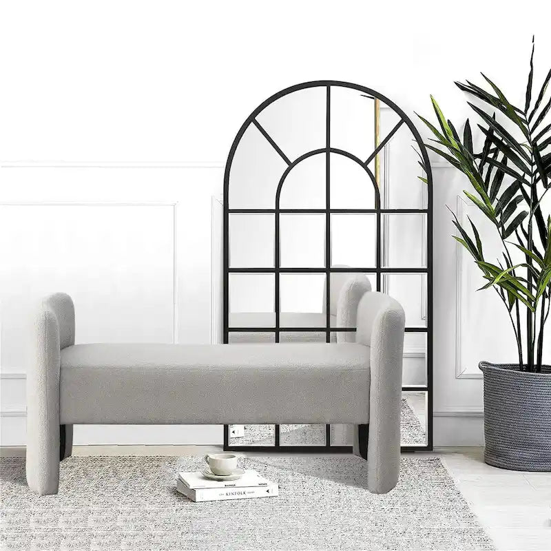 Gepolsterte Polyesterbank mit H-Gestell und modernem Design