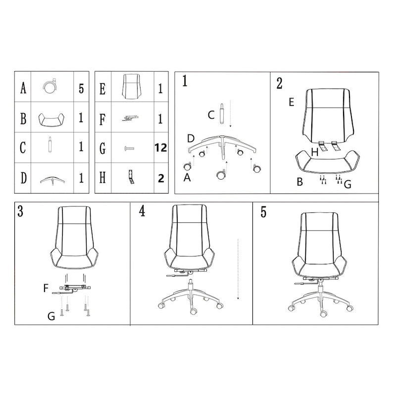 Ergonomic Office Chair with Adjustable Height and Armrests