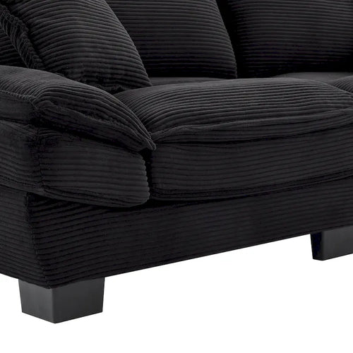3-Sitzer-Sofa aus Cord mit 65.5 Inches, 2 Rückenkissen und einer Tragfähigkeit von 550 Pound