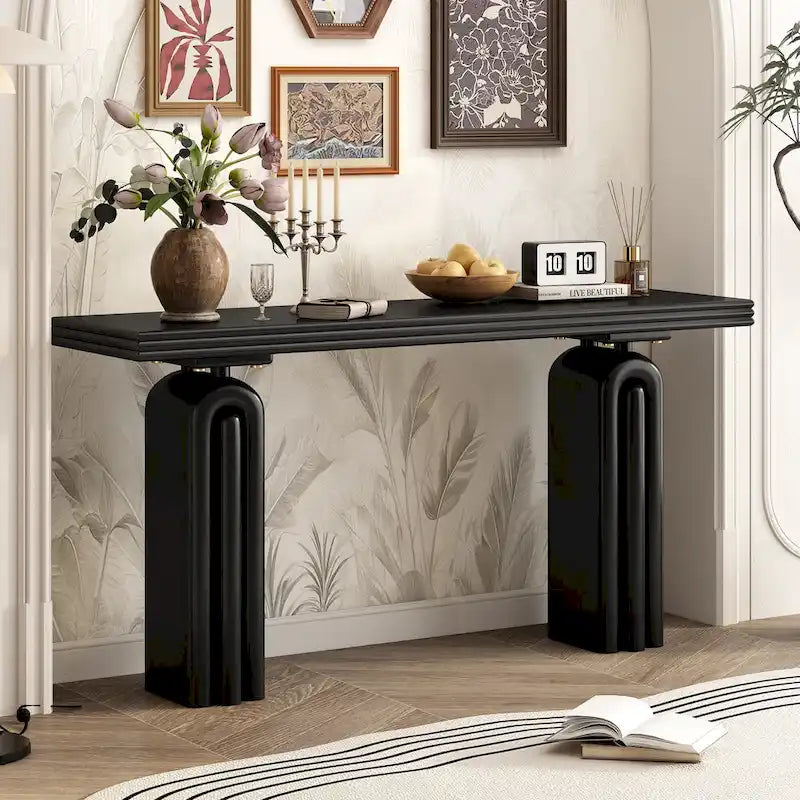 Acacia Veneer Console Table for Entryway, Hallway or Living Room