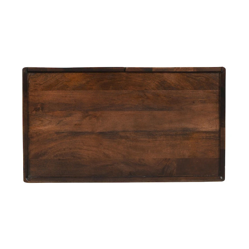 Akzentschrank aus Holz mit verstellbarem Regalboden und geriffeltem Design für das Esszimmer