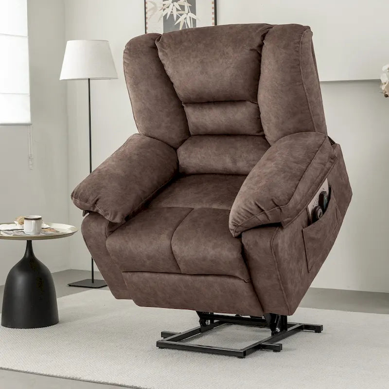 Power Lift Recliner Chair with Massage, Lumbar Heating and Timer for Elderly