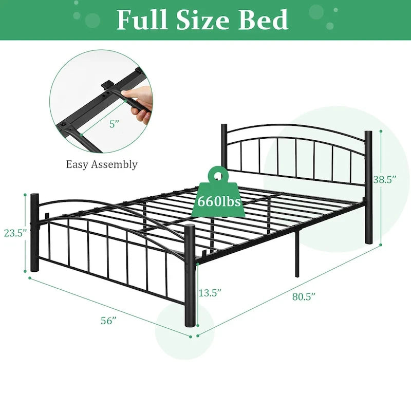 Metall-Plattformbettgestell, erhältlich in Twin-, Full- und Queen-Size
