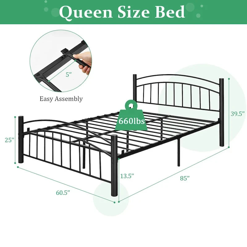 Metall-Plattformbettgestell, erhältlich in Twin-, Full- und Queen-Size