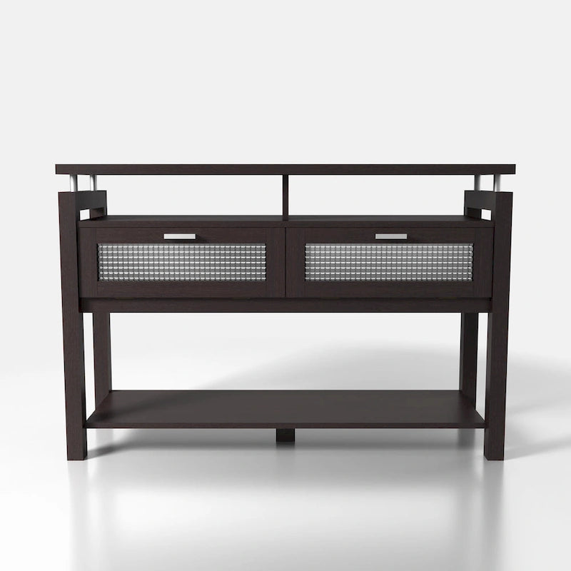 Espresso 2-Shelf Sofa Table, 47 Inches Wide