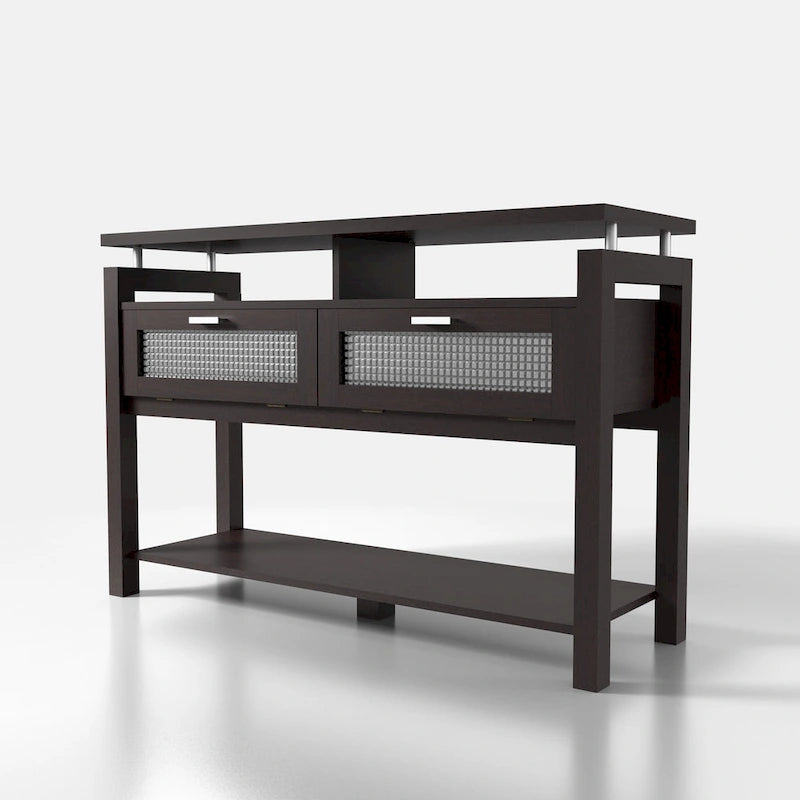 Espresso 2-Shelf Sofa Table, 47 Inches Wide