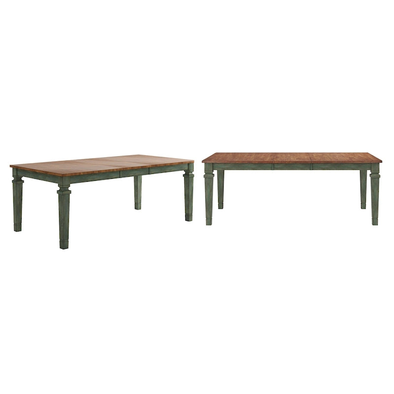 Extendable Solid Wood Farmhouse Dining Table with Oak Finish