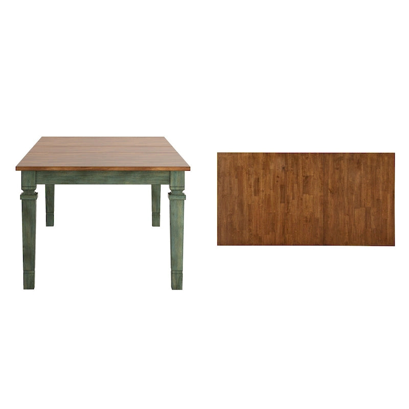 Extendable Solid Wood Farmhouse Dining Table with Oak Finish