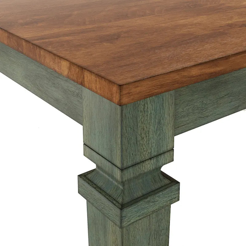Extendable Solid Wood Farmhouse Dining Table with Oak Finish
