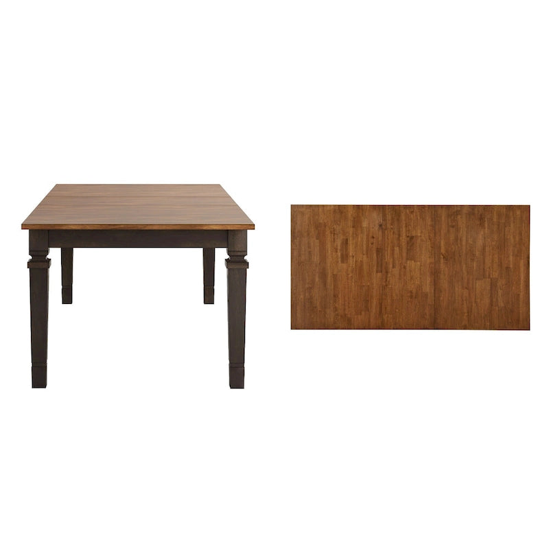 Extendable Solid Wood Farmhouse Dining Table with Oak Finish
