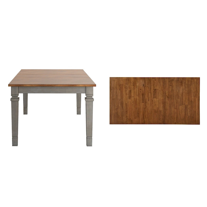 Extendable Solid Wood Farmhouse Dining Table with Oak Finish