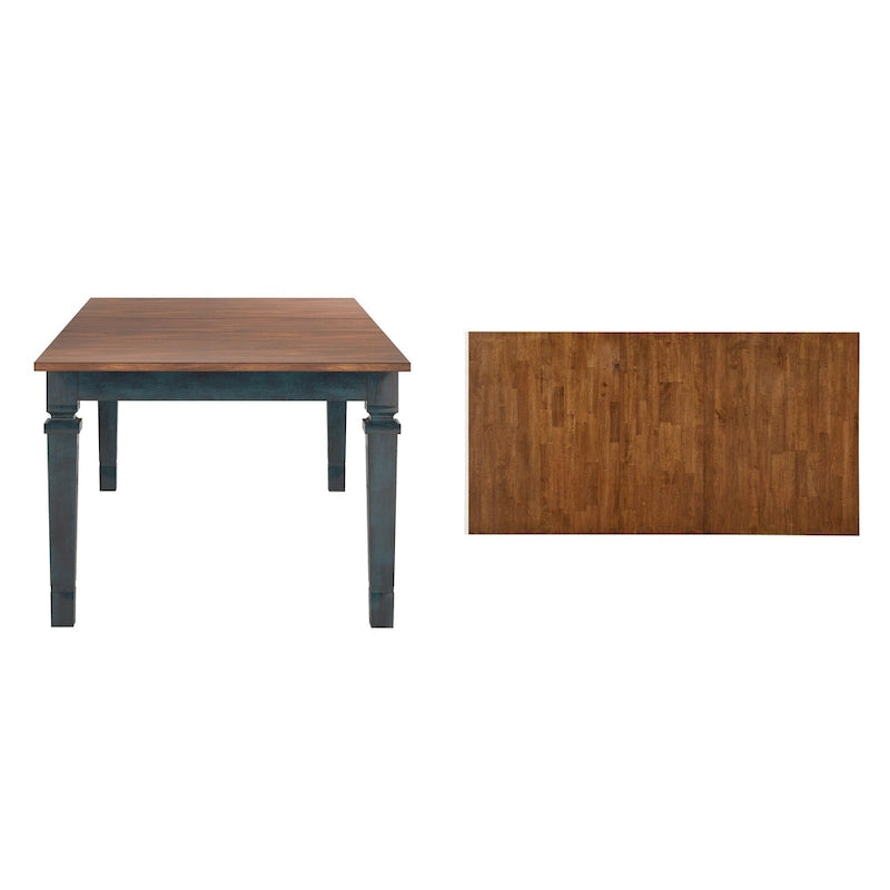 Extendable Solid Wood Farmhouse Dining Table with Oak Finish