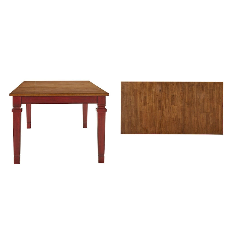Extendable Solid Wood Farmhouse Dining Table with Oak Finish
