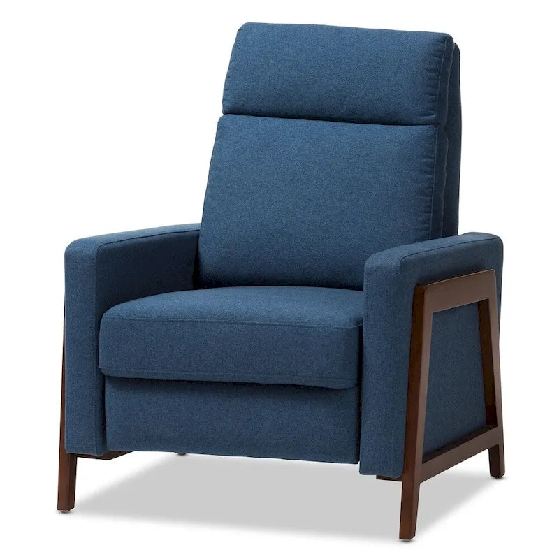 Mid-Century Fabric Recliner Chair with Footrest