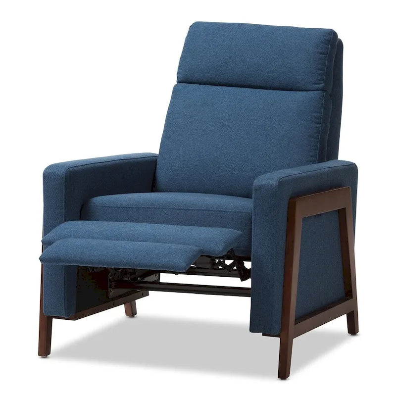 Mid-Century Fabric Recliner Chair with Footrest