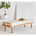 Sitzbank aus Teakholz mit Outdoor-Sitzkissen, 70 x 26 x 19 Inches