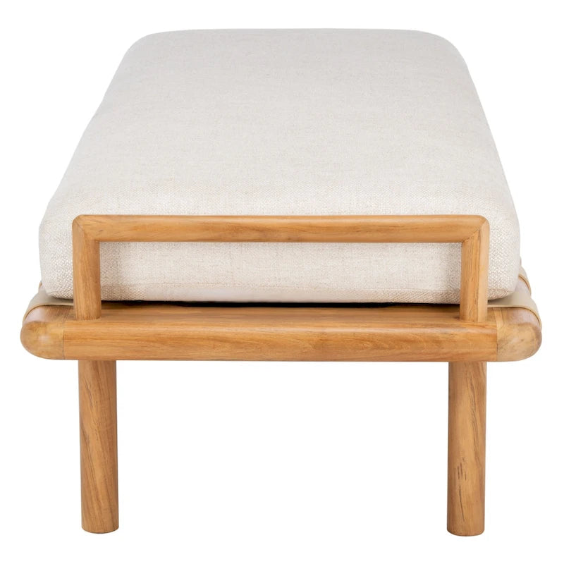 Sitzbank aus Teakholz mit Outdoor-Sitzkissen, 70 x 26 x 19 Inches