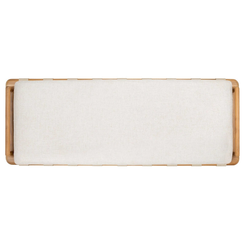 Sitzbank aus Teakholz mit Outdoor-Sitzkissen, 70 x 26 x 19 Inches