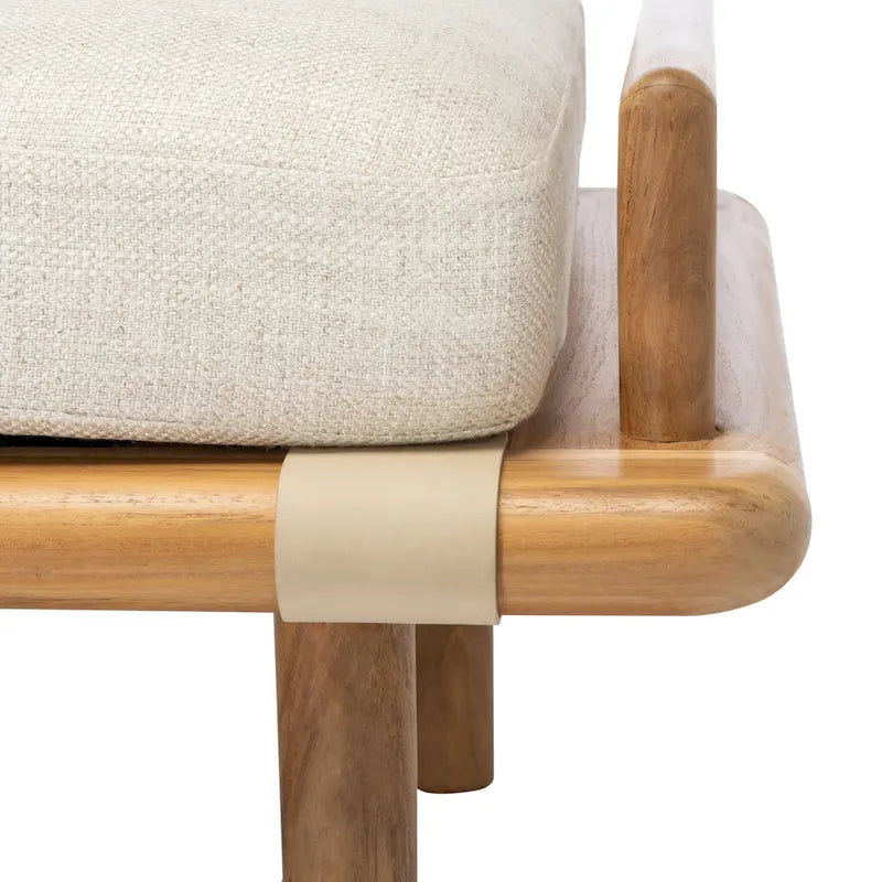 Sitzbank aus Teakholz mit Outdoor-Sitzkissen, 70 x 26 x 19 Inches