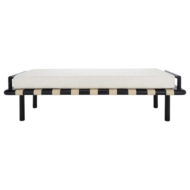 Sitzbank aus Teakholz mit Outdoor-Sitzkissen, 70 x 26 x 19 Inches