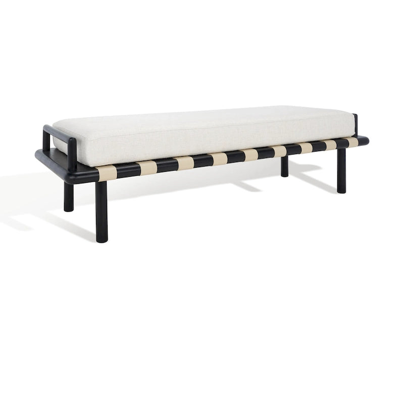 Sitzbank aus Teakholz mit Outdoor-Sitzkissen, 70 x 26 x 19 Inches