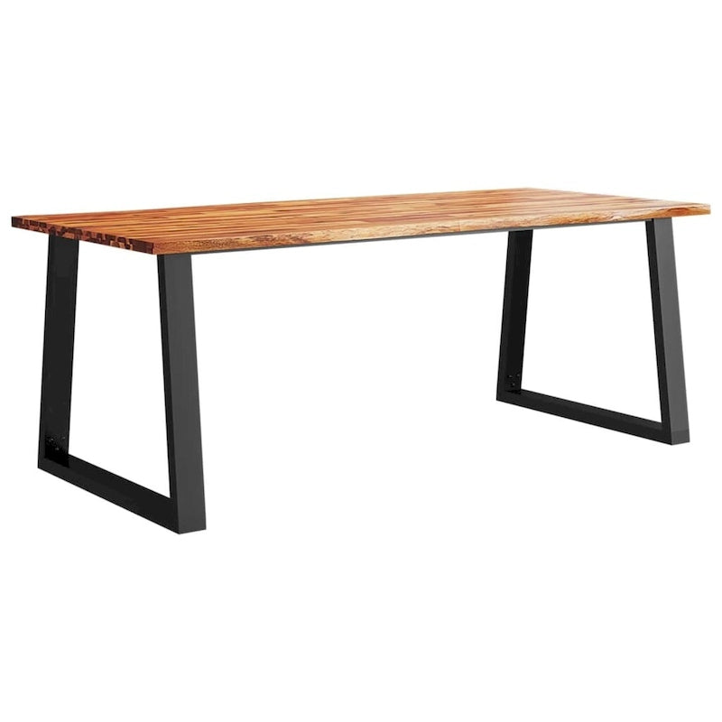 Live Edge Solid Acacia Wood Dining Table, 78.7 x 35.4 x 29.5 Inches