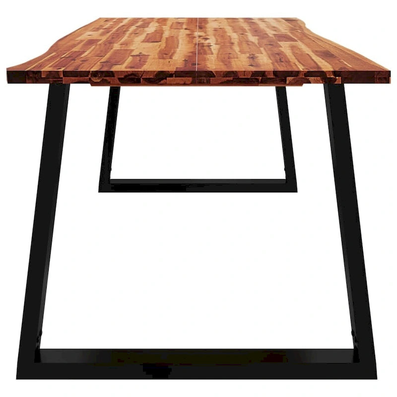 Live Edge Solid Acacia Wood Dining Table, 78.7 x 35.4 x 29.5 Inches