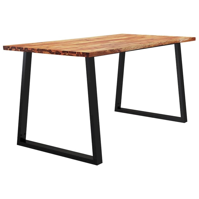 Live Edge Solid Acacia Wood Dining Table, 78.7 x 35.4 x 29.5 Inches