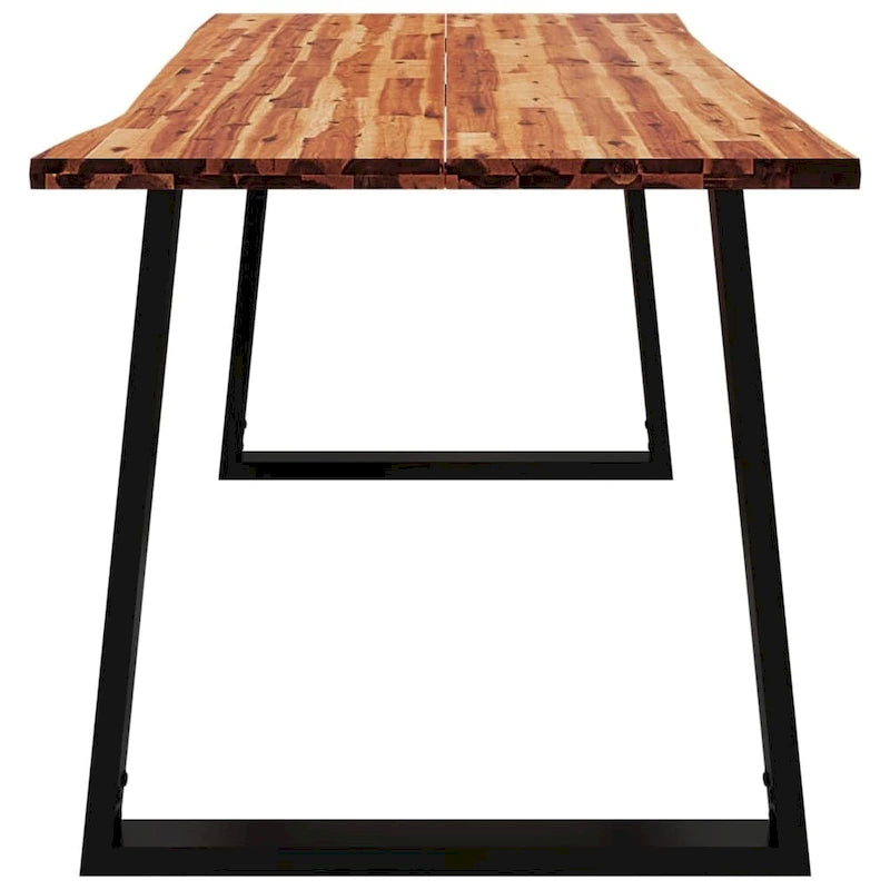 Live Edge Solid Acacia Wood Dining Table, 78.7 x 35.4 x 29.5 Inches