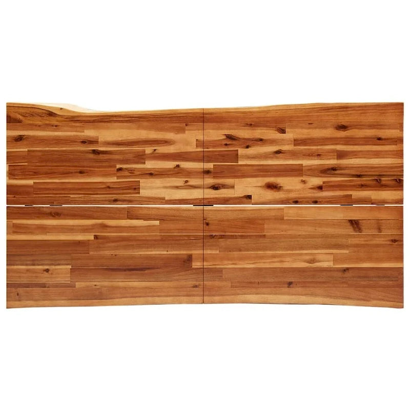 Live Edge Solid Acacia Wood Dining Table, 78.7 x 35.4 x 29.5 Inches