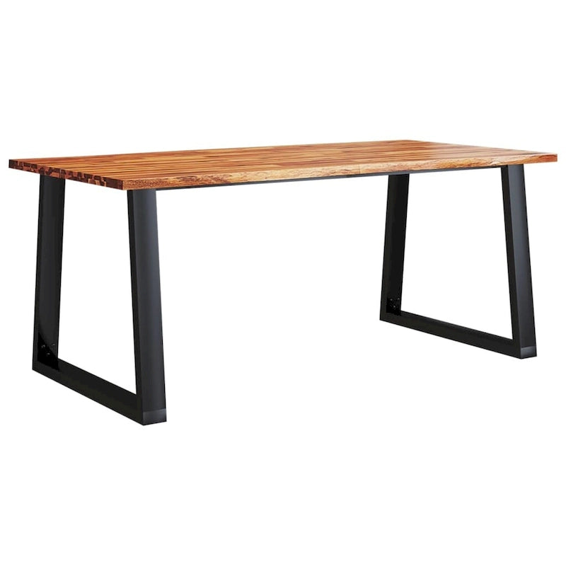 Live Edge Solid Acacia Wood Dining Table, 78.7 x 35.4 x 29.5 Inches