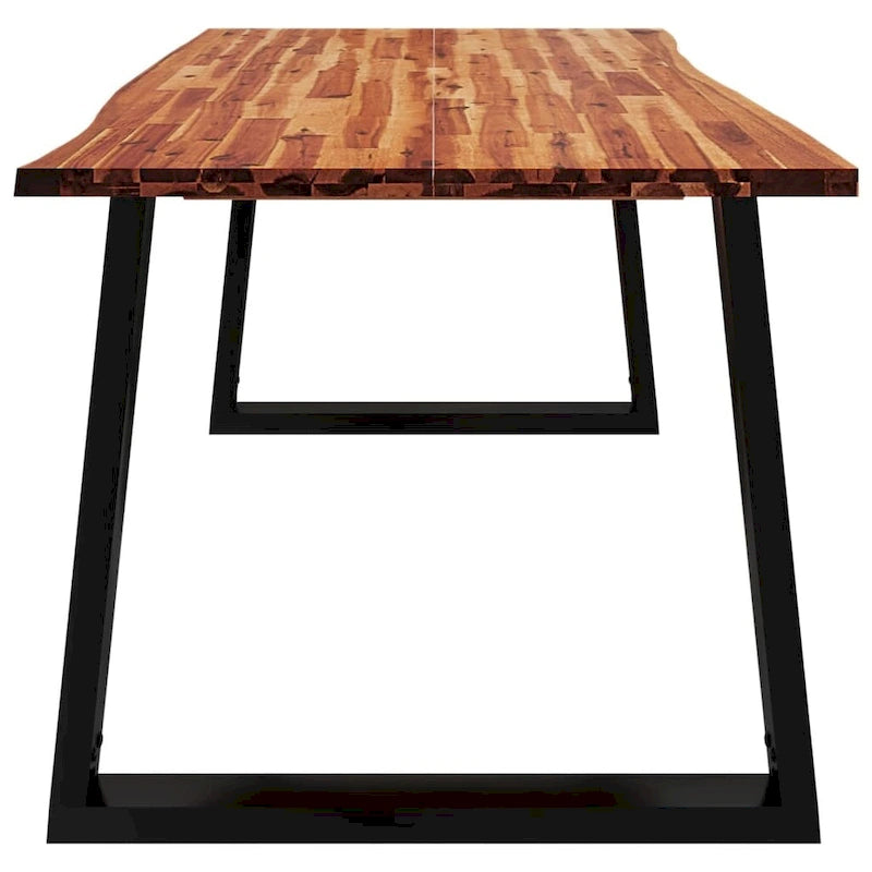 Live Edge Solid Acacia Wood Dining Table, 78.7 x 35.4 x 29.5 Inches