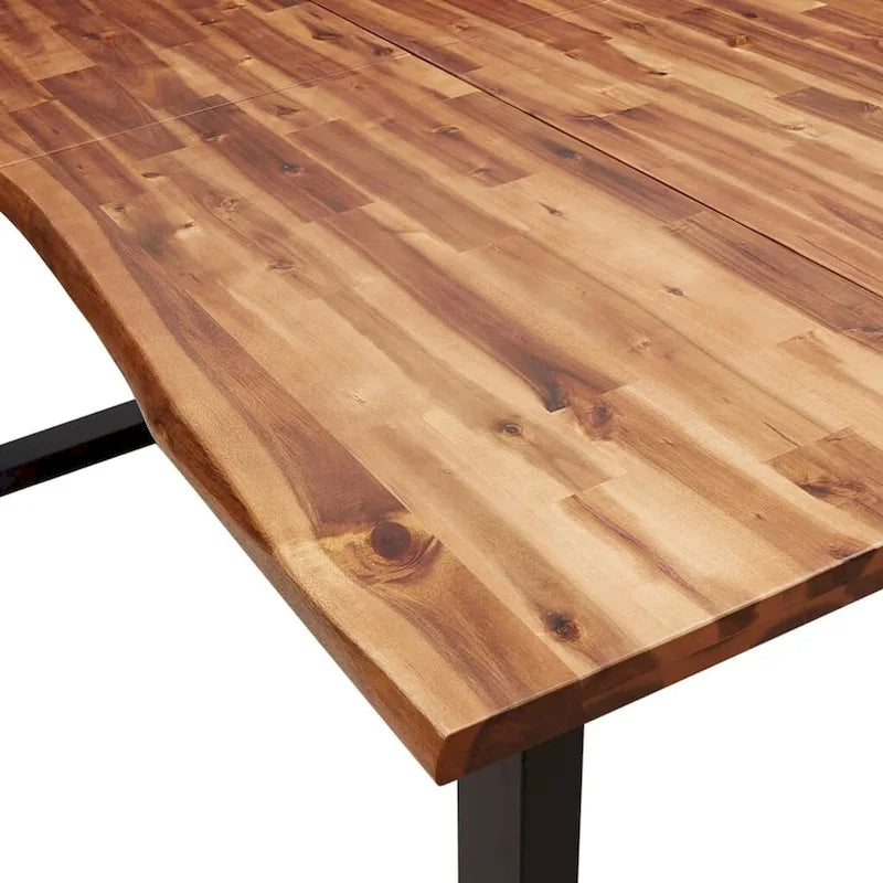 Live Edge Solid Acacia Wood Dining Table, 78.7 x 35.4 x 29.5 Inches