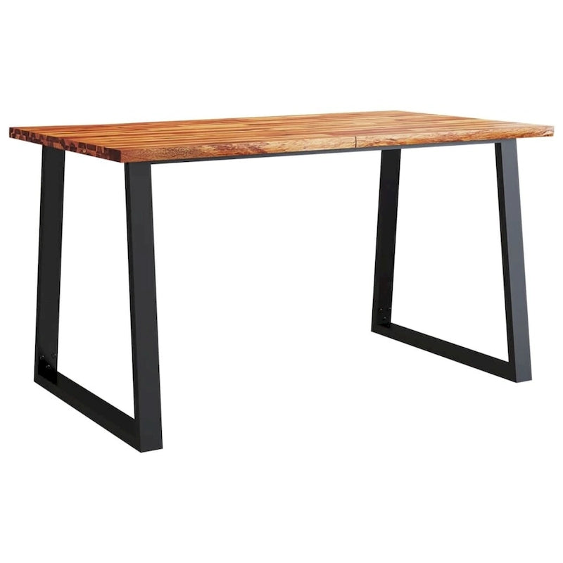 Live Edge Solid Acacia Wood Dining Table, 78.7 x 35.4 x 29.5 Inches