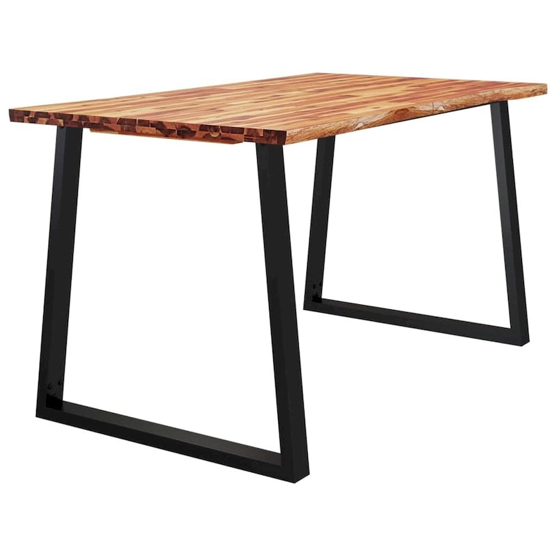 Live Edge Solid Acacia Wood Dining Table, 78.7 x 35.4 x 29.5 Inches